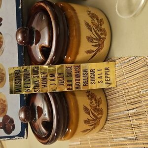 🍀Nevco Condiment Jar Set with Spoons still in Box🍀